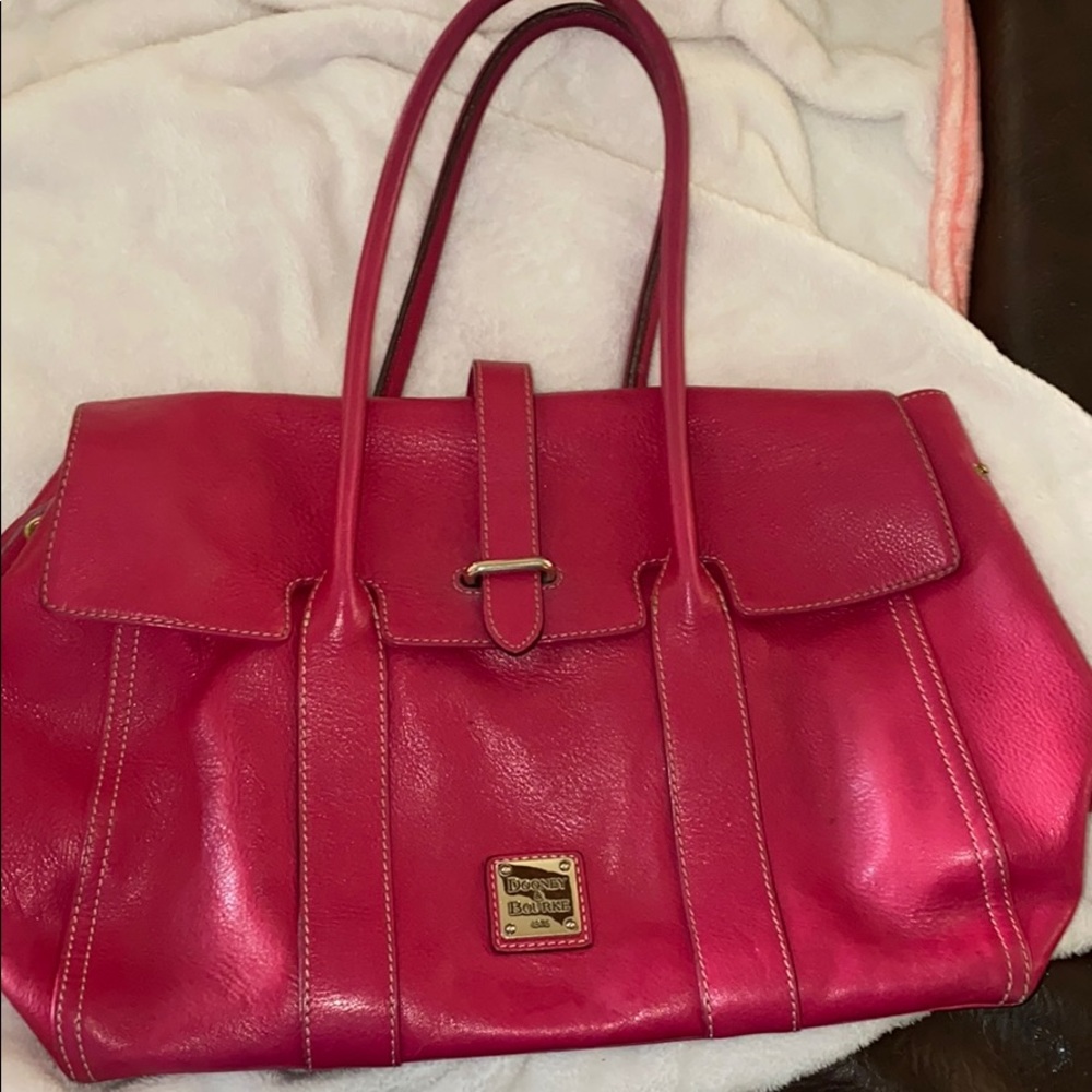 Dooney & Bourke Pink Leather Tote Bag - Picture 2 of 10